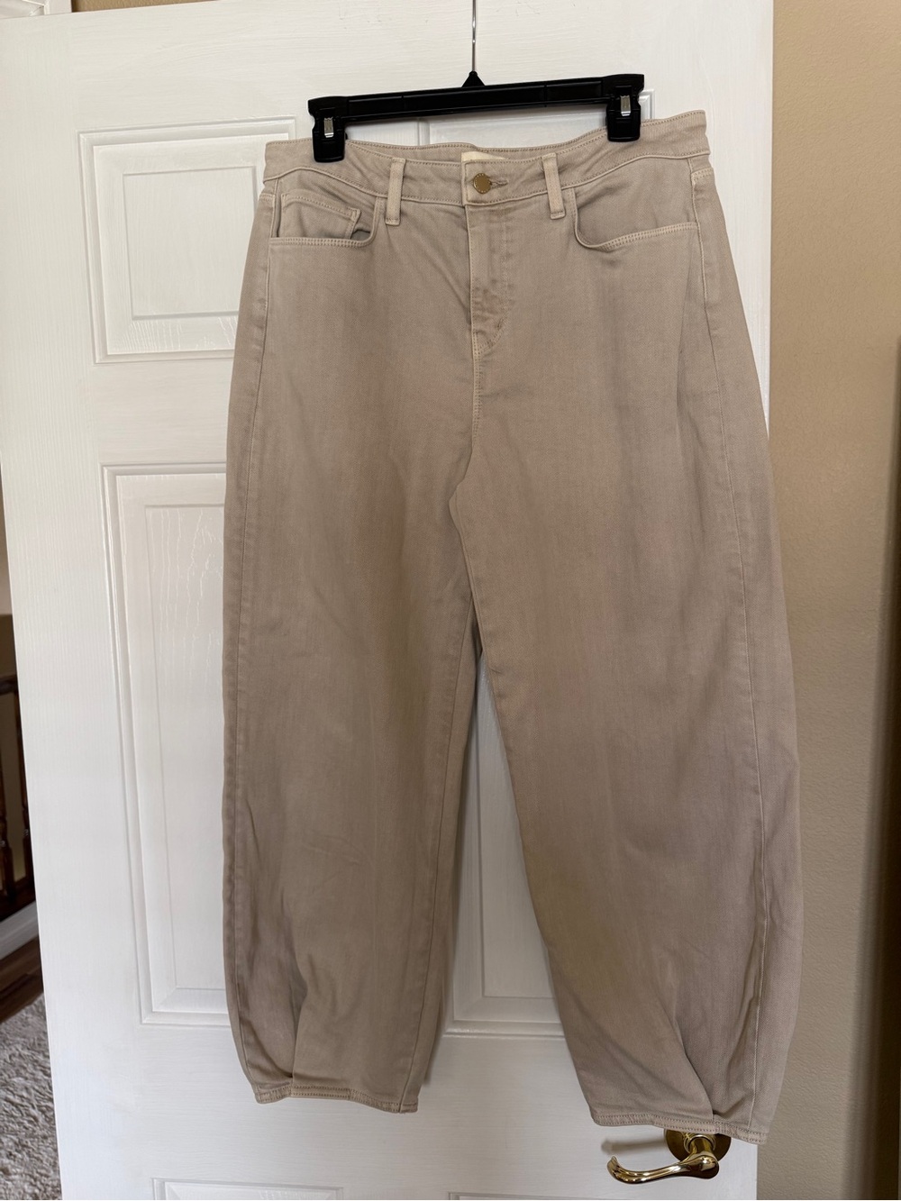 L'AGENCE Beige Boyfriend Jeans